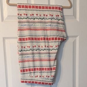 Wondershop White Leggings with Red & Green Fair Isle Print